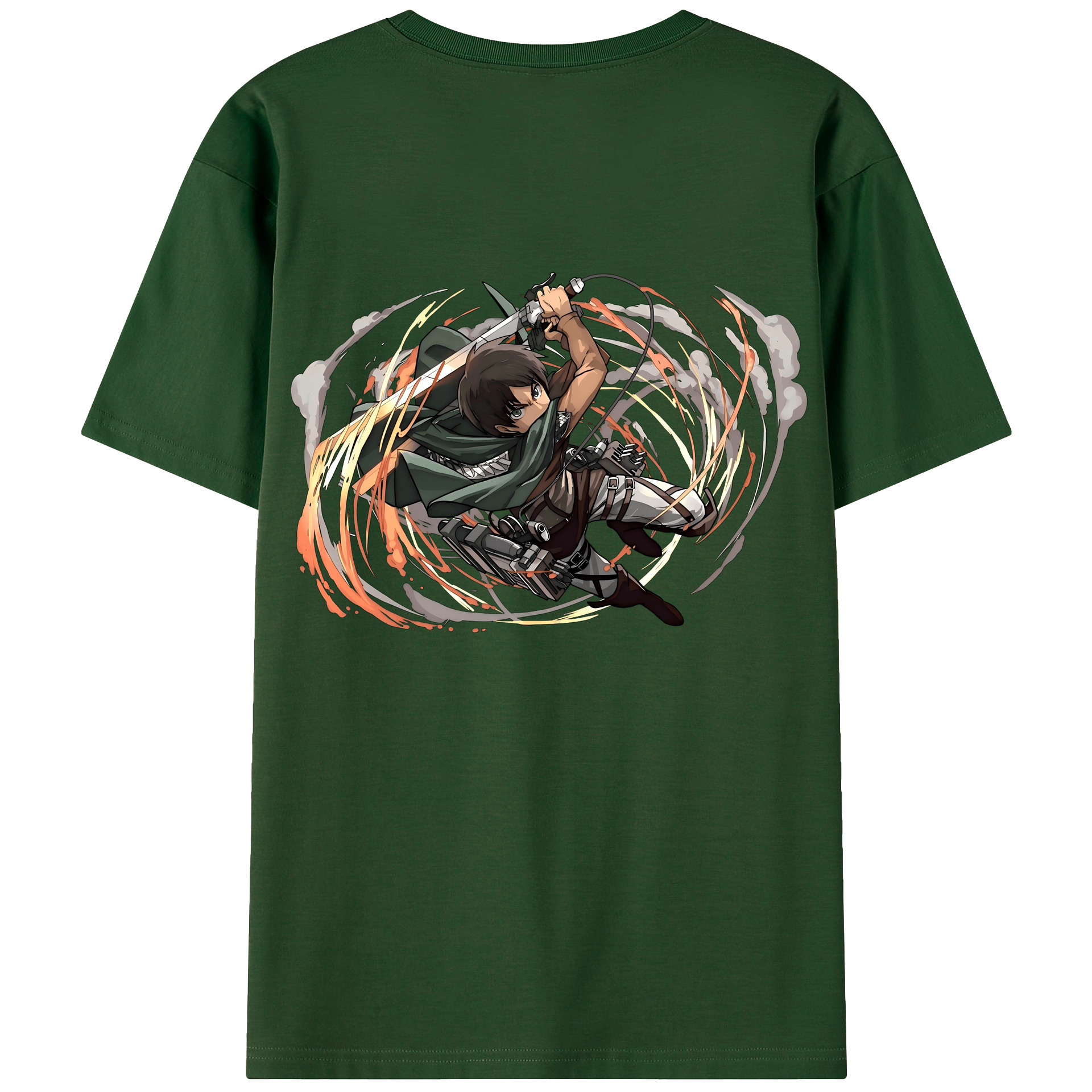 （画像用） 進撃の巨人 エレン･イェーガー Attack on Titan Eren Jäger 綿100％半袖Tシャツ（背面プリント）